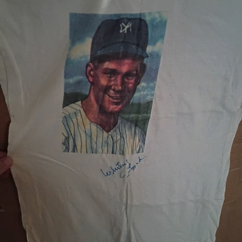 Vintage Whitey Ford Autographed Tshirt